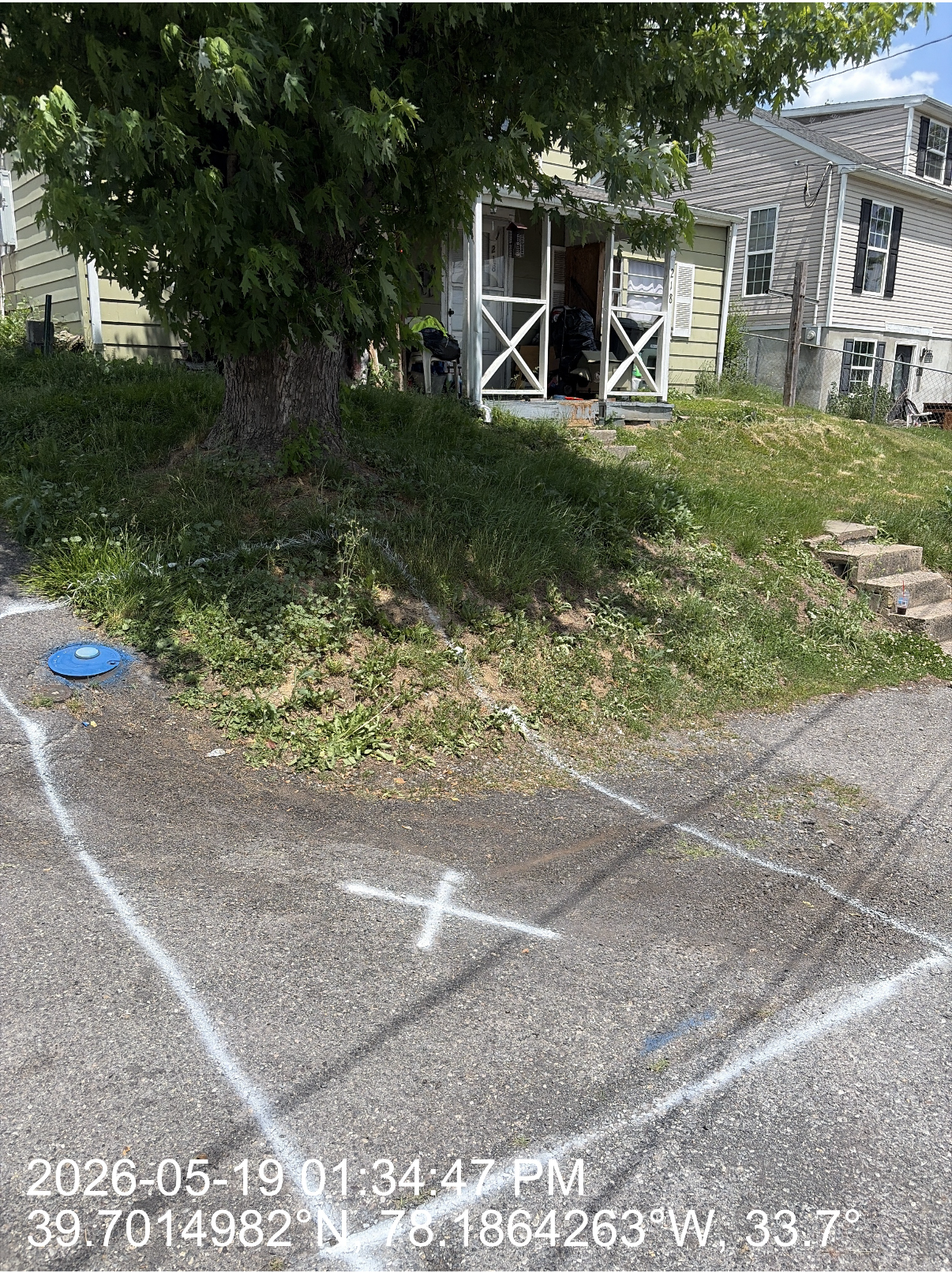 Plotted Leak location Pinpointed Leak on Water line - Where to dig